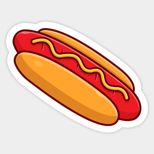 Hotdog Cartoon Vector Icon Illustration (7) Sticker